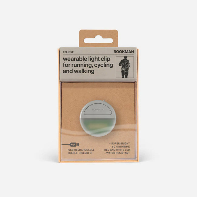 Bookman Eclipse USB rechargeable WHITE/RED light clip