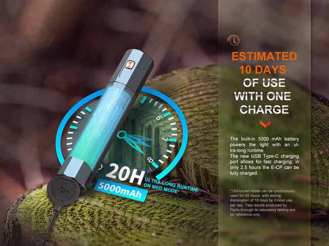Fenix E-CP Rechargeable Flashlight with Power Bank