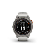 Garmin Fēnix® 7 Pro – Sapphire Solar Edition, Titanium met Fog Gray/Ember Orange band & Carbon Gray DLC titanium met zwarte band