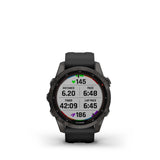 Garmin Fēnix® 7 S – Sapphire Solar editie, Carbon Grey DLC titanium met zwarte polsband