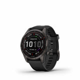 Garmin Fēnix® 7 S – Sapphire Solar editie, Carbon Grey DLC titanium met zwarte polsband