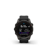 Garmin Fēnix® 7 S – Sapphire Solar editie, Carbon Grey DLC titanium met zwarte polsband