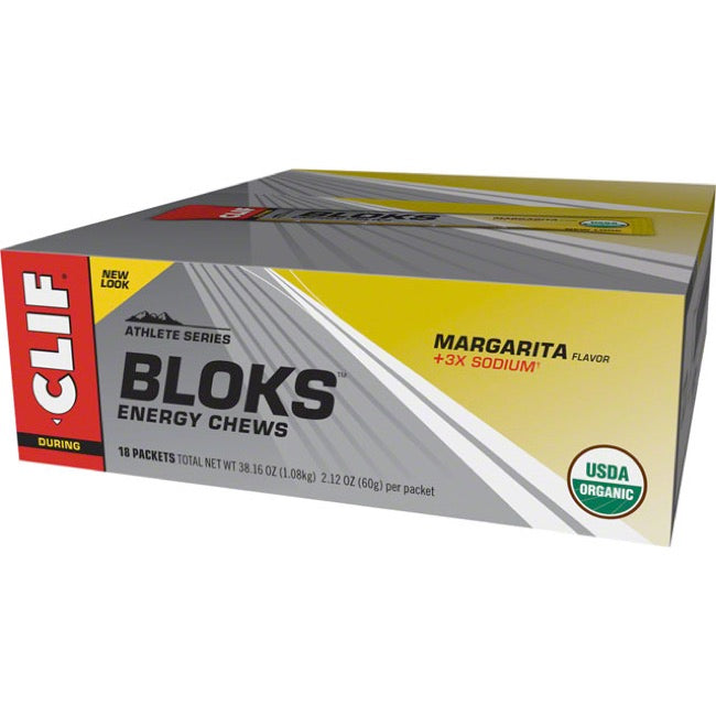 Clif Bloks Margarita Citrus doos 18x60 gram of los per strip.